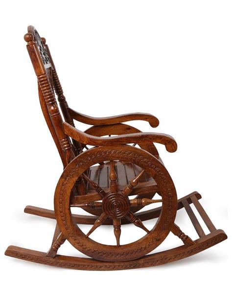Hand-Carved Sheesham Wood Rocking Chair – Wooden Crest