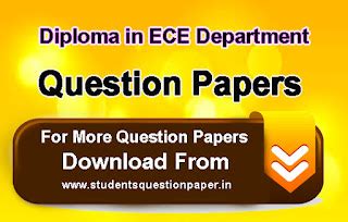 Diploma ECE Department 3rd Semester Question Papers Collection Download ...