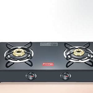 Prestige Marvel Glass Top 2 Burner Gas Stove, Manual Ignition, Black ...
