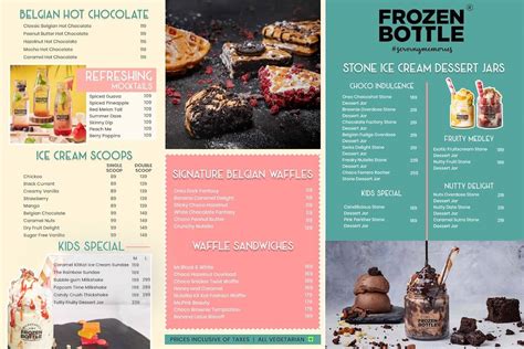 Menu at Frozen Bottle - Milkshakes, Desserts, and Ice Cream, Chennai ...