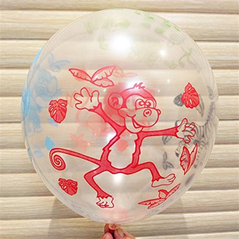 Masti Zone Pack of 25 Latex Animal Printed Transparent Jungle Theme ...