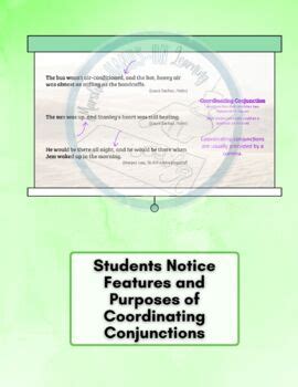 Coordinating Conjunctions Lesson: Notice Name Apply by The LifeLearning ...