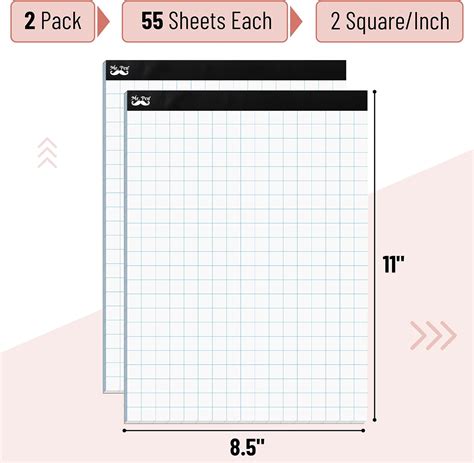 Mr.Pen Mr. Pen- Graph Paper, 2 Pack, 8.5x11, 2x2 (2 India | Ubuy