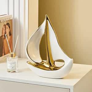 Enhabit Sailing Ship Decorative Sculpture | Durable Ceramic | Decor for ...