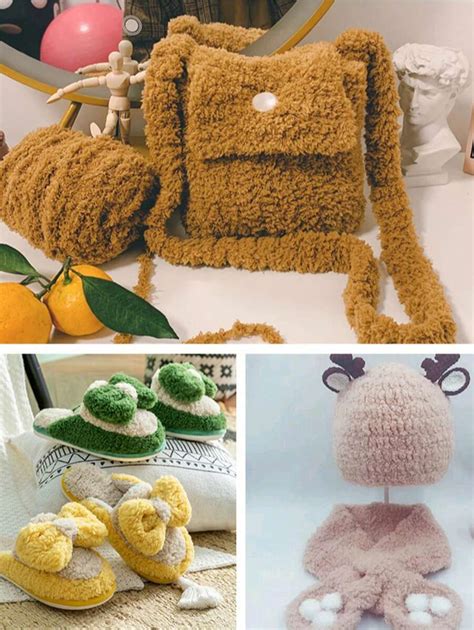 1 peça 100g Fio de veludo coral Fio fofo Fio de chenille macio Fio de ...