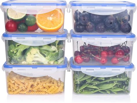 Buy Tauno 6 Pack Food Storage Containers with Airtight Lids, BPA Free ...