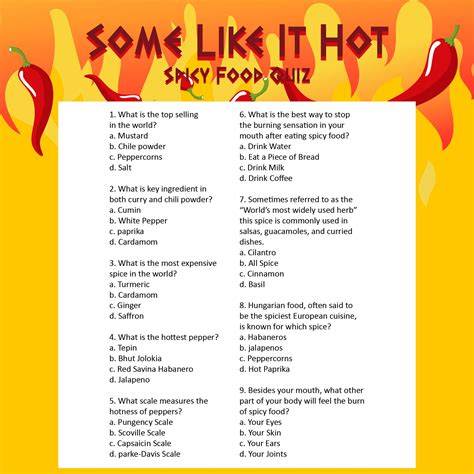 Food Trivia Questions - 10 Free PDF Printables | Printablee