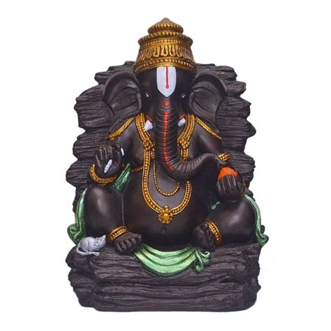 Buy 1 Feet Brown Ganpati Murti | Big Size Singhasan Ganesh Idol For ...