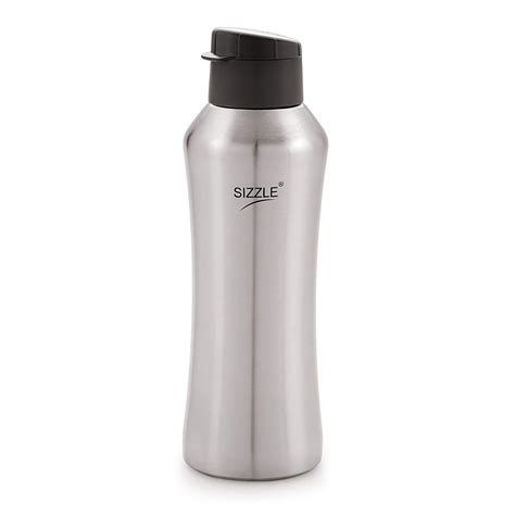 Sizzle Leak Proof Stainless Steel Fridge Water Bottle, 650 ml, Grey ...