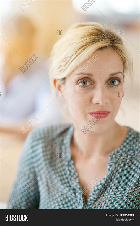 Portrait 40-year-old Blond Woman Image & Photo | Bigstock