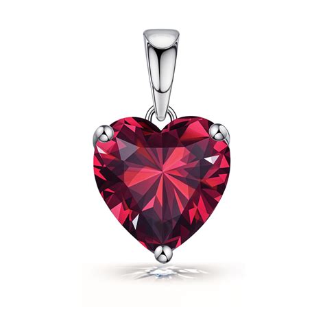 HighSpark Red Heart Solitaire Pendant with Chain embellished with ...