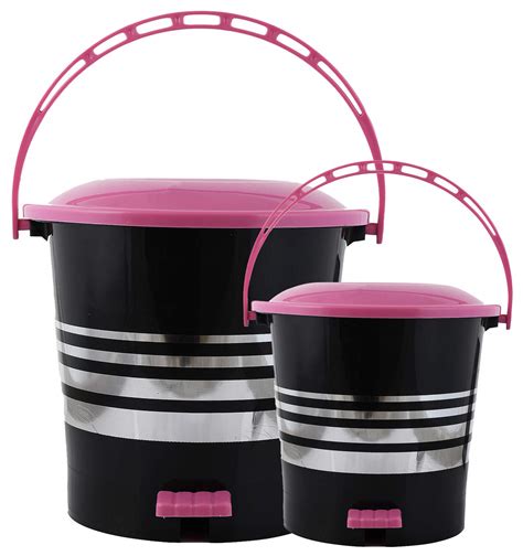 Kuber Industries 2 Pieces Plastic Dustbin Garbage Bin with Handle, 5 ...