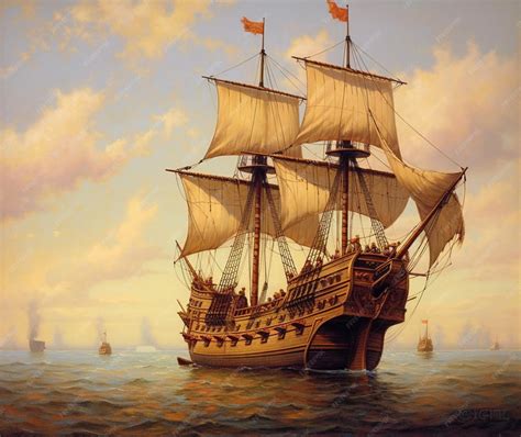Premium AI Image | A historical representation of the Mayflower ship
