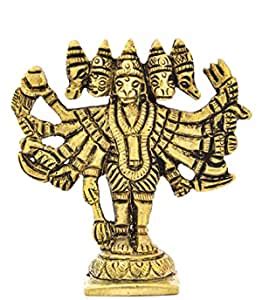 Buy Exotic India Five Headed Hanuman (Small Statue) - Brass Statue ...