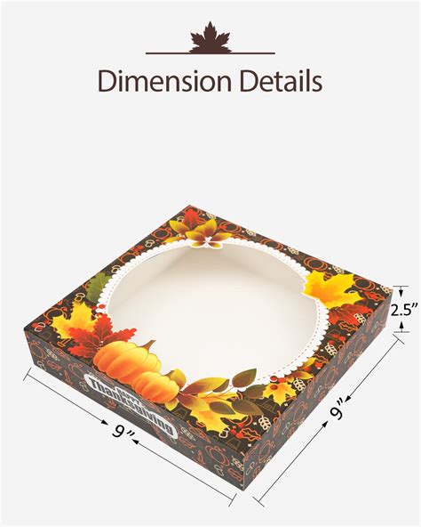 Buy Yotruth Thanksgiving Pie Boxes with Window 20 Pack 9x9x2.5 inches ...