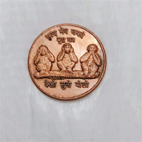 Buy KESAR ZEMS Pure Copper Coin- SATYAMEV JAYATE (3 Monkeys of Gandhi ...