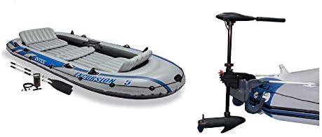 Intex Excursion 5 Inflatable 5 Person Boat and Accessories Set for ...