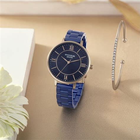 Buy Online Sonata Poze Quartz Analog Blue Dial Stainless Steel Strap ...