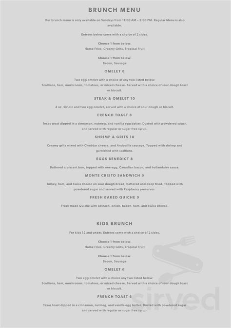 The Boundary House Restaurant menu in Calabash, North Carolina, USA