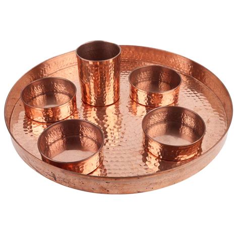 Hand Hammered Copper Dish Set of Six Pieces
