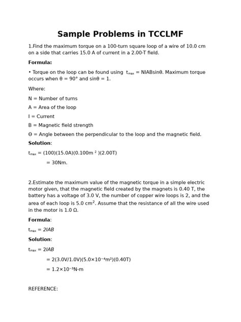 Image result for Torque Sample Problems