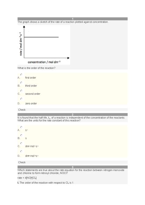 Kinetics worksheet - ........ - 1 The graph shows a sketch of the rate ...