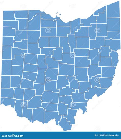 Ohio County Outline Wall Map by - Ohio County Outline ohio state county map