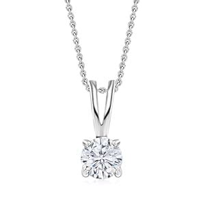 Buy Ornate Jewels 925 Silver 1 Carat American Diamond Solitaire Pendant ...