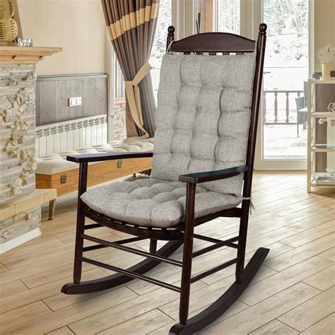 Amazon.com: ELFJOY Extra Large Rocking Chair Cushion Non-Slip Linen ...
