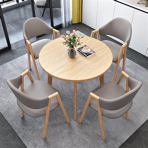 SUZEPER Office Table and Chair Set for 4, Small Round India | Ubuy