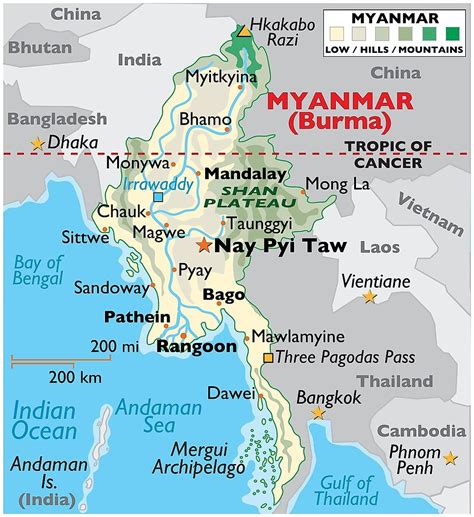 Myanmar Thailand Map: Explore Southeast Asia’s Borders