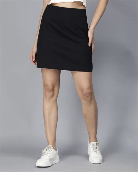 Buy Women's Black Slim Fit Skirts Online at Bewakoof