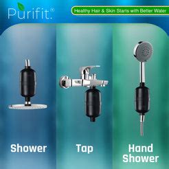 Purifit Ultra-Hard Shower & Tap Filter | Reduces Hair Fall & Dirt