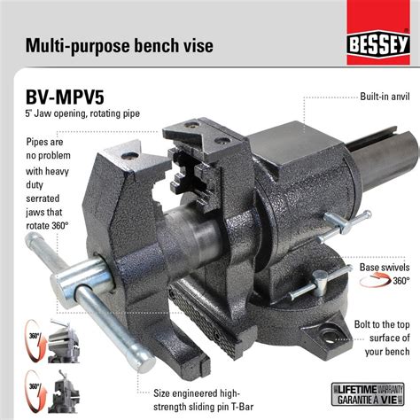 Buy 5 in. Multi-Purpose Rotating Pipe and Bench Vise with Swivel Base ...