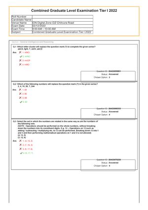 Ssc cgl 1 december 2022 shift 2 question paper - Combined Graduate ...
