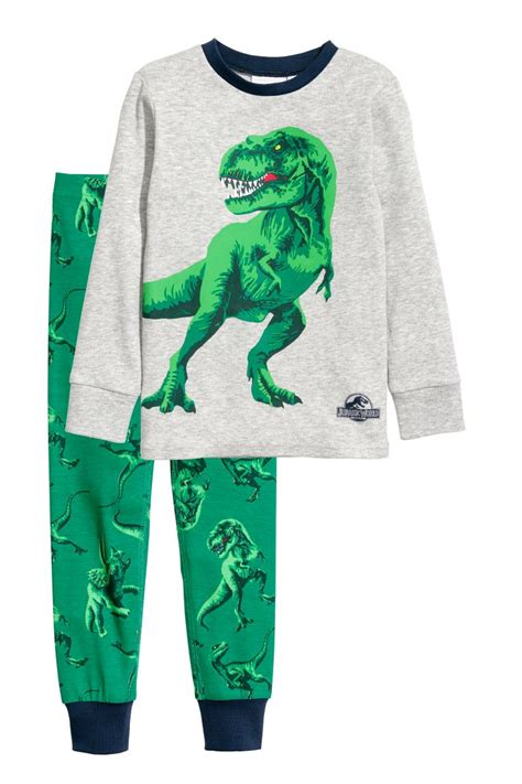 Jersey pyjamas - Grey/Jurassic World - Kids | H&M IN