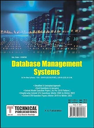 Buy Database Management Systems for GTU 18 Course (III - CE/CSE/IT/ICT ...