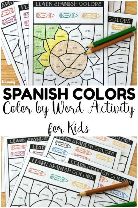 Image result for Spanish Color Words Worksheet