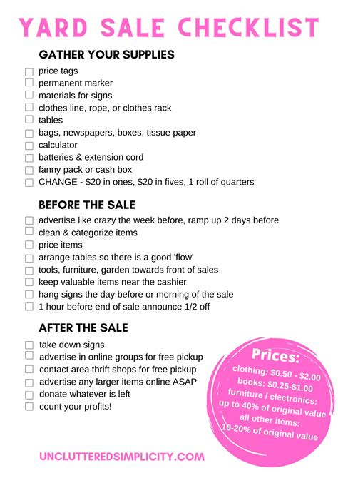 10 Yard Sale Tips That'll Clear Your Clutter Fast (With Free Printable ...