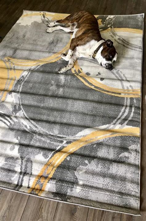 World Rug Gallery Durham 8 X 10 (ft) Yellow Indoor Geometric Mid ...
