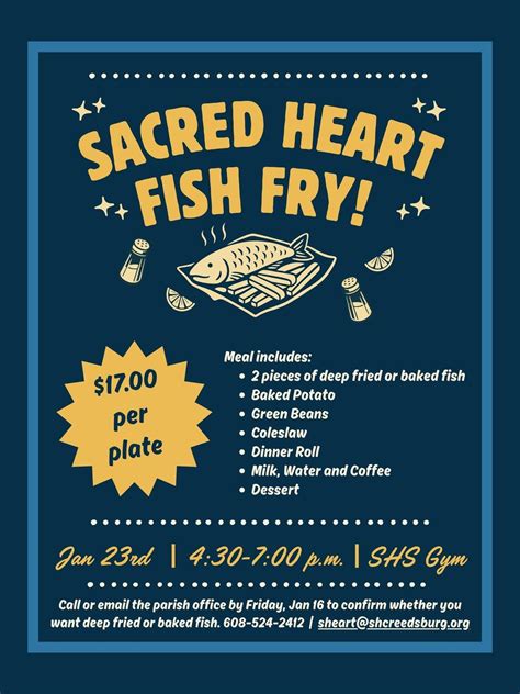 Sacred Heart Fish Fry , Sacred Heart Catholic School, Reedsburg, 23 ...