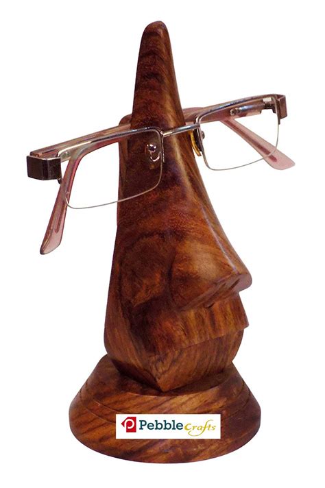 Buy PEBBLE CRAFTS Handmade Wooden Nose Shaped Specs Stand Spectacle ...