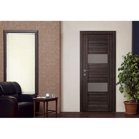 Belldinni Vita 24-in x 80-in Gray Oak Horizontal plank Frosted glass ...