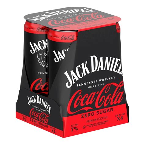 Jack & Coke Zero Sugar 320ml Can 4-Pack - Boozy.ph