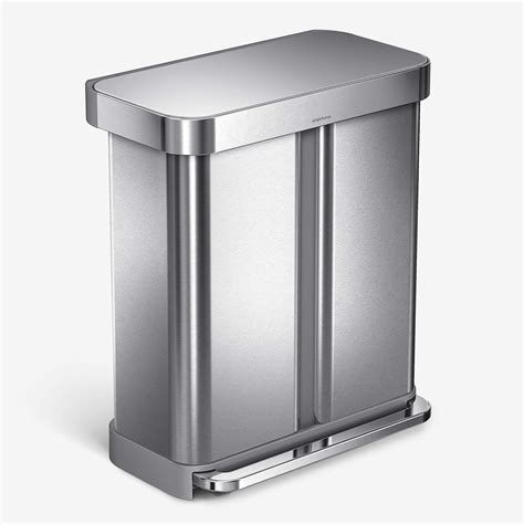 Buy simplehuman 58 Liter / 15.3 Gallon Rectangular Hands-Free Dual ...