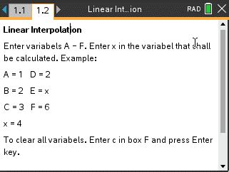 Linear Interpolation - ticalc.org