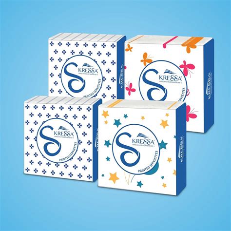 Kressa Paper Napkins Printed | 2 Ply Printed Tissue Paper Napkins (Pack ...