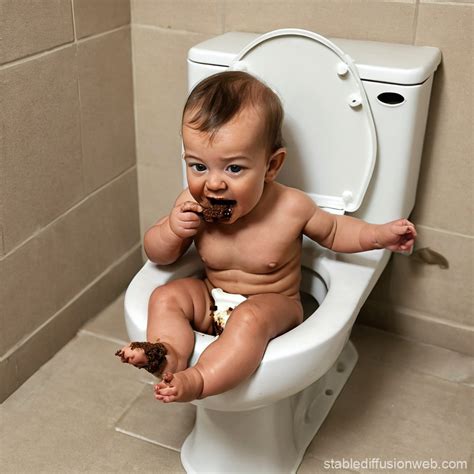 Baby in Toilet Eating Poop | Stable Diffusion Online