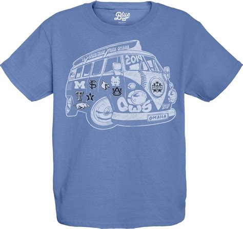 Buy 2019 College World Series CWS 8 Team Youth Blue VW Bus T-Shirt ...