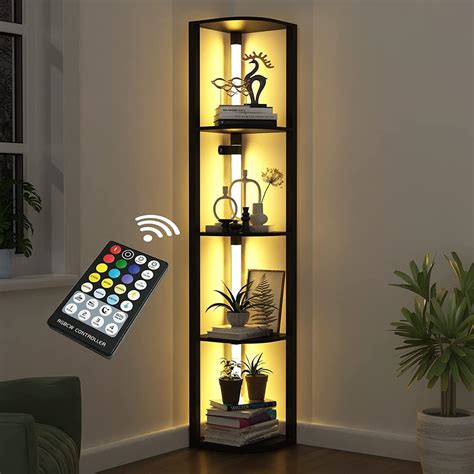 Amazon.com: VTRIN Corner Shelf with Light, Modern Home Decor Stand ...